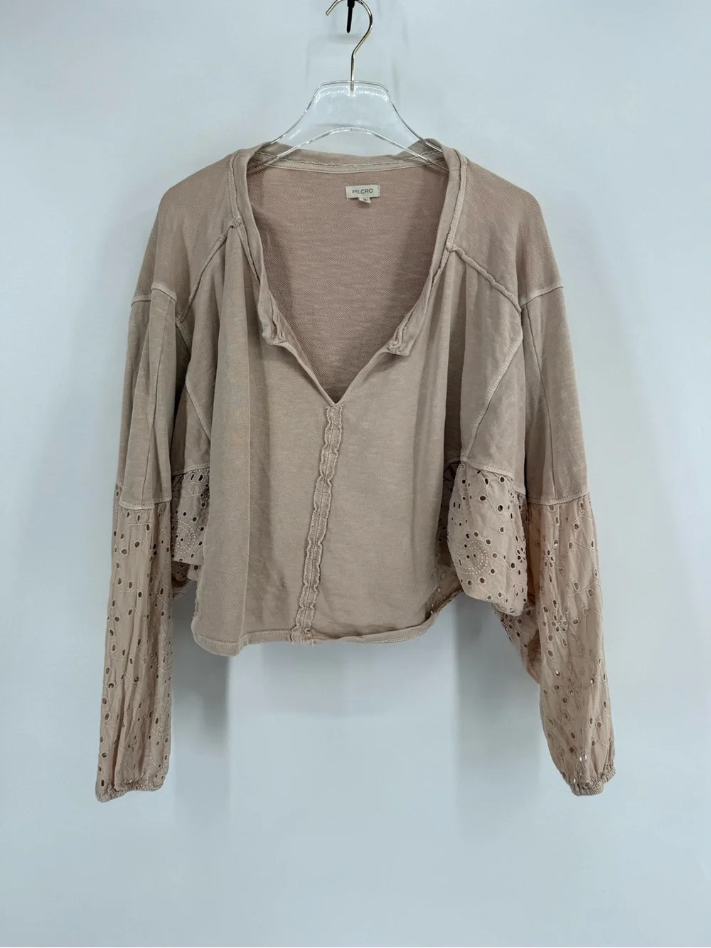 Anthropologie Pilcro Batwing Eyelet Sweatshirt size large